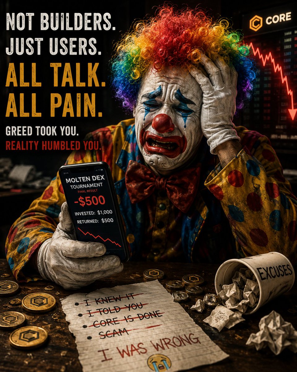 Idan_core's tweet photo. 🧵

1/
More than anything, one thing that gives me the biggest ick is hypocrisy disguised as critical thinking. There is absolutely nothing wrong with being critical of a project you pretend to believe or believe in. Healthy criticism is necessary. You should be able to question decisions, point out weaknesses, demand accountability and still genuinely support the mission. But there is a very obvious difference between being critical and keeping one leg in and one leg out.

Some people don't actually have conviction; they have insurance. When things are going well, they say, “I've always believed in this.” When things get difficult, they suddenly appear with, “I told you this would happen.” They position themselves so that whichever way the story goes, they can claim they were right. That's not critical thinking. That's protecting your ego.

And sometimes, what people call criticism is simply disappointment wearing a smarter outfit.
Look at what happened during the Molten DEX tournament. The general principle in crypto has always been simple: use only what you can afford to lose. Yet some people allowed greed to take over, expecting that $1,000 would somehow become $20,000 overnight. When reality didn't meet that expectation and they ended up with $500 instead, suddenly the project became the problem.

What also bothers me is the way people talk about Core's past contributors as though every person who once had a public-facing role was responsible for building the actual blockchain.
That's simply not how technology works.

There is a difference between a public-facing contributor and the people actually building and maintaining the protocol. Some contributors were regional representatives, community managers, educators, Twitter Space hosts or simply familiar faces within the ecosystem. They played their own roles, and some of those roles were valuable, but they were not necessarily the engineers writing the underlying code.

The people doing the deepest technical work are often the least visible. They don't necessarily need to be on every Twitter Space. They don't need to become personalities. They choose to remain completely unknown to the average user while spending their days writing code, reviewing systems, fixing vulnerabilities, testing upgrades and solving problems that most of us will never even see.

The Satoshi app era made us realize from its early phase that the face of a core blockchain are not necessarily the hands building it.
So when I hear people say, “Those contributors are gone, therefore Core is finished,” I honestly wonder whether they ever understood what they were looking at in the first place.

Some public faces came and went. That's normal. People change jobs. People move on. Community roles change. Social structures evolve. And yes, some people may have been more favored than others within those circles. Some of today's loudest critics were even beneficiaries of the same relationships and favoritism they now criticize.

That is precisely why we should separate personal history from technological reality.
A person leaving a contributor role on X does not mean the protocol stopped being developed. A regional contributor disappearing from the public eye does not mean the engineers disappeared. A familiar face no longer posting about Core does not tell you what is happening inside the codebase.

Sometimes, before blaming the ecosystem, you have to honestly examine the person sitting in front of the mirror. Was it really conviction that changed, or was it greed that got disappointed?
There is another part of this that I find even more interesting. Some of the loudest voices demanding answers, questioning development and declaring what Core should or shouldn't be doing are not builders. They are not engineers. They are not contributing code. They are not spending their time on GitHub solving problems or improving the infrastructure they claim to care so deeply about. They are users.