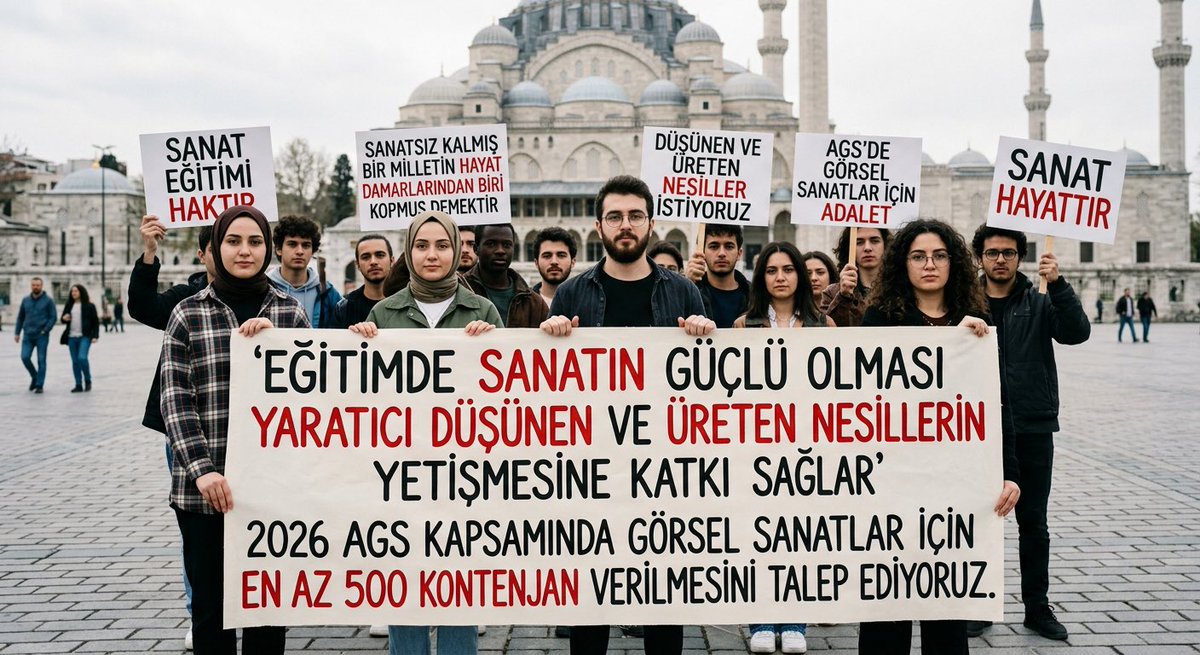 Mjden9dv's tweet photo. @snt228 @BeSRaa15 @RTErdogan @Yusuf__Tekin @oktay_saral @dbdevletbahceli • 2025’te yalnızca 41 Görsel Sanatlar öğretmeni atandı. 2026’da artık adalet istiyoruz. Emeğimizin, öğrencilerimizin ve geleceğimizin hakkı için en az 500 kontenjan! 🙏🏻

@RTErdogan @Yusuf__Tekin @oktay_saral @dbdevletbahceli
#AGSgörselsanatlaradilatama https://t.co/VvVPR542xt