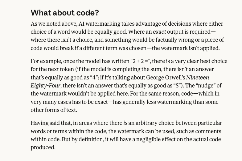 jpschroeder's tweet photo. Beware. Fable 5.1 watermarks all your text output and most code as having come from Anthropic. https://t.co/NnyU6LUtwz