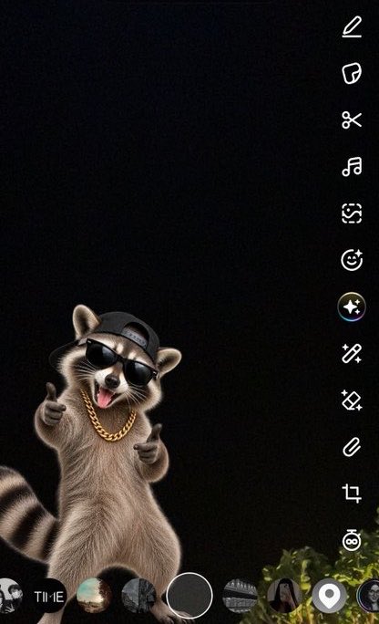 manifestingdiva's tweet photo. Snapchat now has multiple raccoon filters surfacing, including one literally branded around Jimothy. 

zoom out.

Jimothy has no centralized ip, so brands, games and major platforms can adopt the raccoon freely and push it further into mainstream culture.

a 1/1 Jimothy gold card just sold for $20,100.

this is bigger than crypto.

JIMOTHY WORLD ORDER.