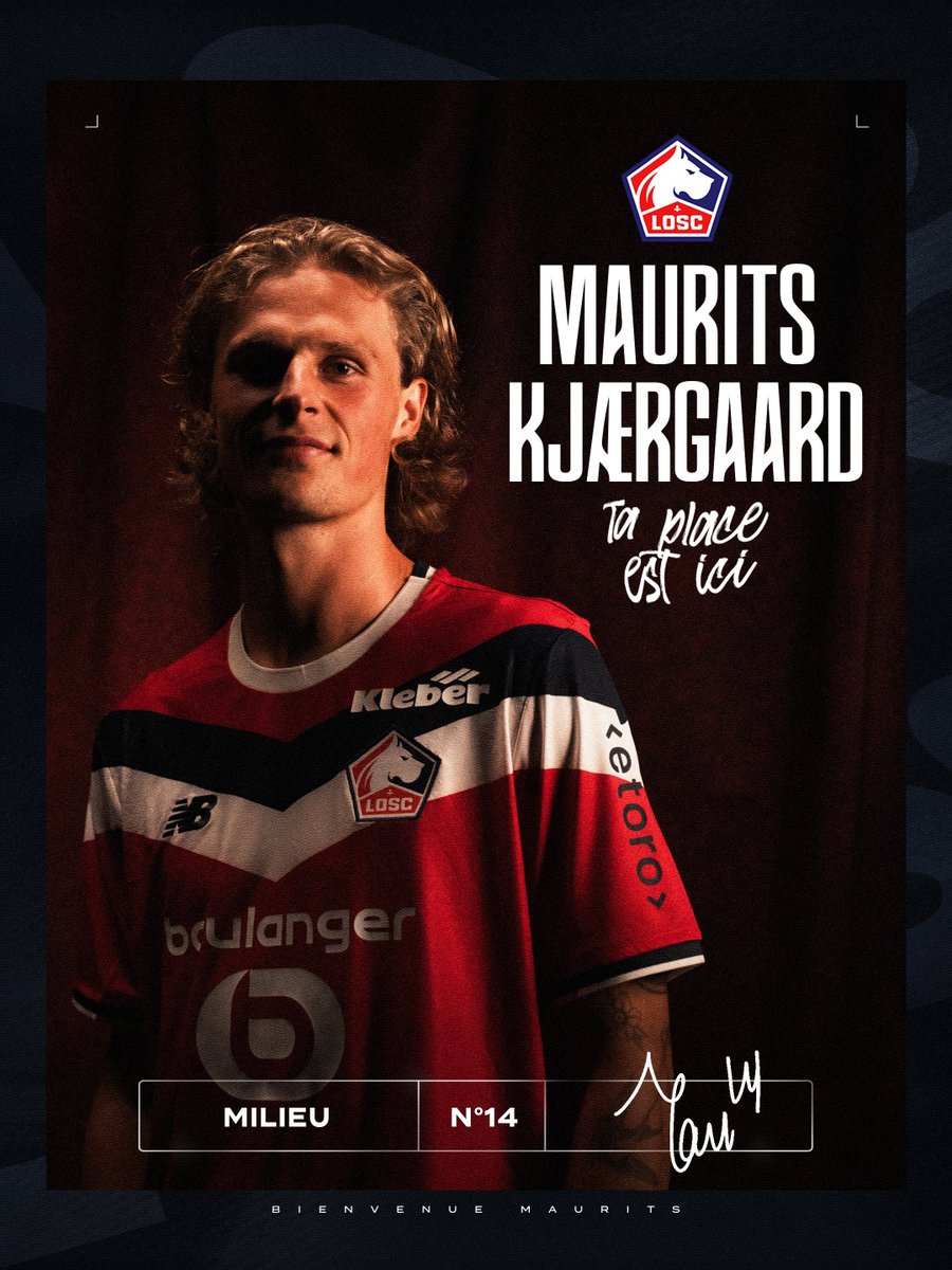 LOSC_EN's tweet photo. LOSC are delighted to announce the signing of Maurits Kjærgaard ♥️🤍

The 23-year-old Danish midfielder joins Lille from RB Salzburg! 🤩

Welcome Maurits! 🫶 @NBFootball https://t.co/RH4GKEJigz