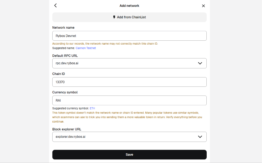 rybosai's tweet photo. 🚀 Quick Guide:
Add Rybos Chain to MetaMask &amp; TokenPocket 🦾

Network name: Rybos Devnet
Default RPC URL： https://t.co/MoQajcpimi
Chain ID: 13370
Currency symbol: RAI
Block explorer URL:  https://t.co/tAs5IOkuzf

#RybosAI #AIagent #MetaMask #TokenPocket https://t.co/kpEnzuLAfv