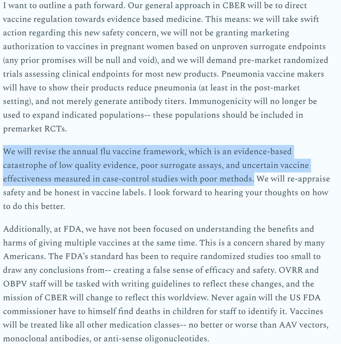 matthewshaw1111's tweet photo. Very unfortunate that Vinay Prasad couldn't implement these regulatory reforms. Now we are stuck with mRNA vaccines forever, and they will never again be tested in proper trials. https://t.co/mnfFZuTBMF