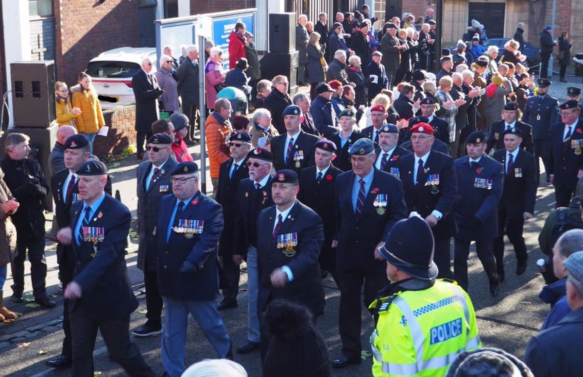 PaulEmbery's tweet photo. I'm not being flippant here, but if Stoke-on-Trent really was (as some claim) a roaring multicultural success, then why is attendance at annual Remembrance Sunday events in the city drawn almost exclusively from one demographic? (All photos below from recent years.)
Wouldn't all sections of the community wish to commemorate those who died fighting fascism?
If the city were genuinely a model of integration, with all cultures routinely mixing freely and happily, surely a major annual civic event such as this would be a microcosm of the wider community, right?
So why isn't it?
Could it possibly be that the picture isn't quite as rosy as is being asserted?
Or perhaps its promoters believe that the "success" of multiculturalism is measured not by things like common social norms and traditions, and a shared national story and inheritance, but simply by how many different cuisines are served up on the high street or the friendliness of the Eastern European chaps who wash their car.
Which, to my mind, is a pretty shallow way of looking at things.