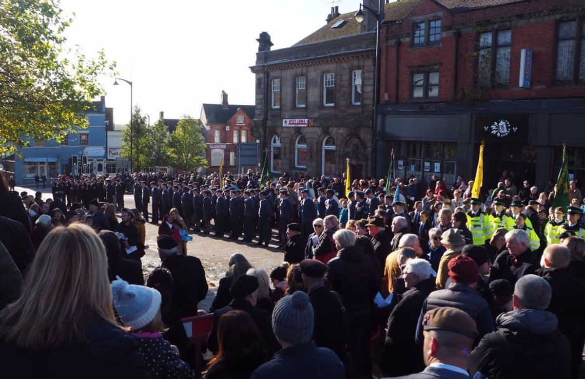 PaulEmbery's tweet photo. I'm not being flippant here, but if Stoke-on-Trent really was (as some claim) a roaring multicultural success, then why is attendance at annual Remembrance Sunday events in the city drawn almost exclusively from one demographic? (All photos below from recent years.)
Wouldn't all sections of the community wish to commemorate those who died fighting fascism?
If the city were genuinely a model of integration, with all cultures routinely mixing freely and happily, surely a major annual civic event such as this would be a microcosm of the wider community, right?
So why isn't it?
Could it possibly be that the picture isn't quite as rosy as is being asserted?
Or perhaps its promoters believe that the "success" of multiculturalism is measured not by things like common social norms and traditions, and a shared national story and inheritance, but simply by how many different cuisines are served up on the high street or the friendliness of the Eastern European chaps who wash their car.
Which, to my mind, is a pretty shallow way of looking at things.