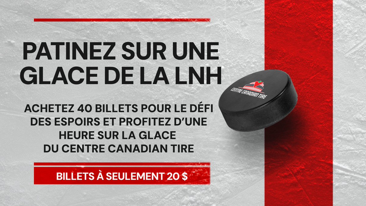 CdnTireCtr's tweet photo. Achetez 40 billets à seulement 20 $ chacun pour l’un des quatre matchs présentés au @CentreSlp de Gatineau les 12 et 13 septembre et recevez UNE HEURE de temps de glace au Centre Canadian Tire - une valeur de 700 $!

Cliquez ici pour remplir le formulaire et un représentant communiquera avec vous pour réserver vos billets et votre temps de glace : https://t.co/CQBbGr2n0k

Quantités limitées. Certaines restrictions peuvent s’appliquer.