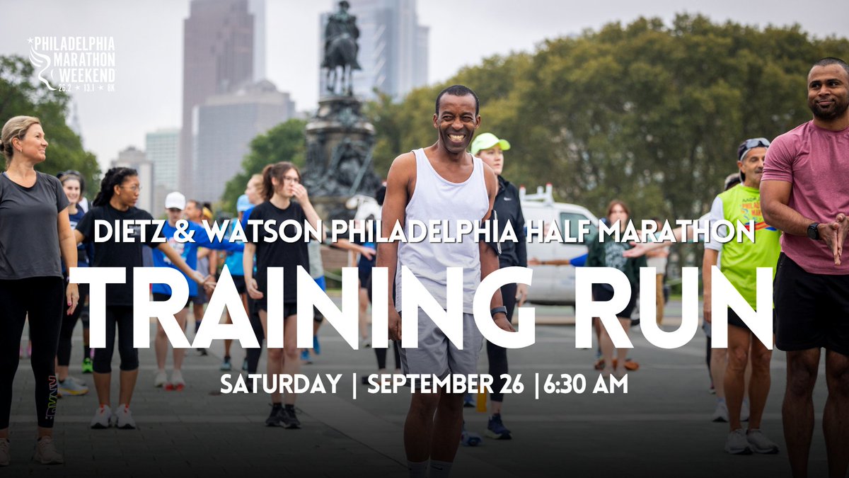 Philly_Marathon's tweet photo. It's September and the Dietz &amp; Watson Philadelphia Half Marathon training season is HERE.

Kick off your 13.1 journey with us at the Philadelphia Art Museum Steps on 9/26 with Philadelphia Runner. Warm-up &amp; photos at 6:00AM; run starts at 6:30 AM SHARP!

https://t.co/5LE4ouJuXC https://t.co/vWNgbObeuM