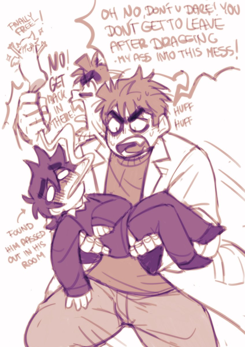 Aishishii's tweet photo. I have a 2nd Adam in the Adamverse: Doc! 

He is the Doctor ("School Nurse") of the Academy and it goes as well as you'd expect 😂

#HazbinHotelAdam #Adamverse #avacademy #adamverseacademy #HazbinHotelDoc https://t.co/rgiR6Thu1O
