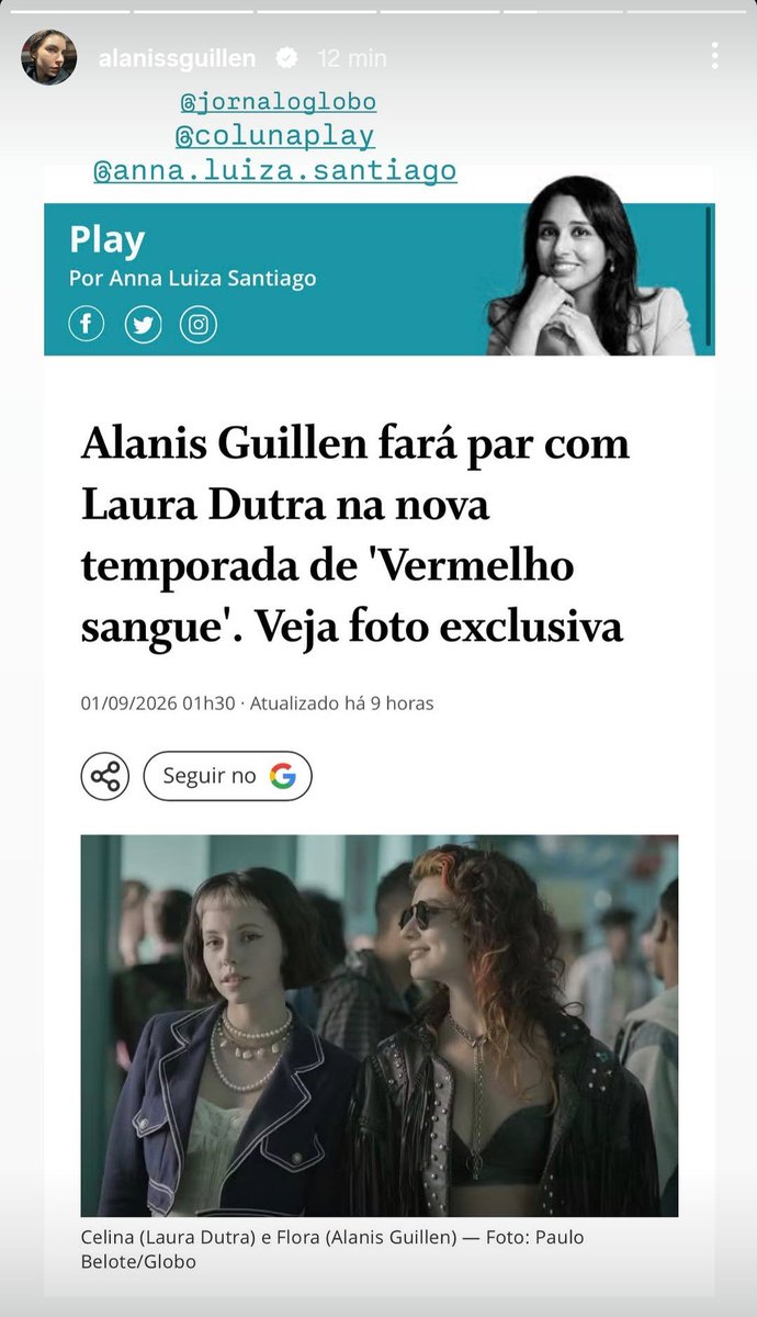 CscmzUai's tweet photo. A gata é o momento 

Alanis Guillen via story Vermelho Sangue https://t.co/GaDcfcwYGq