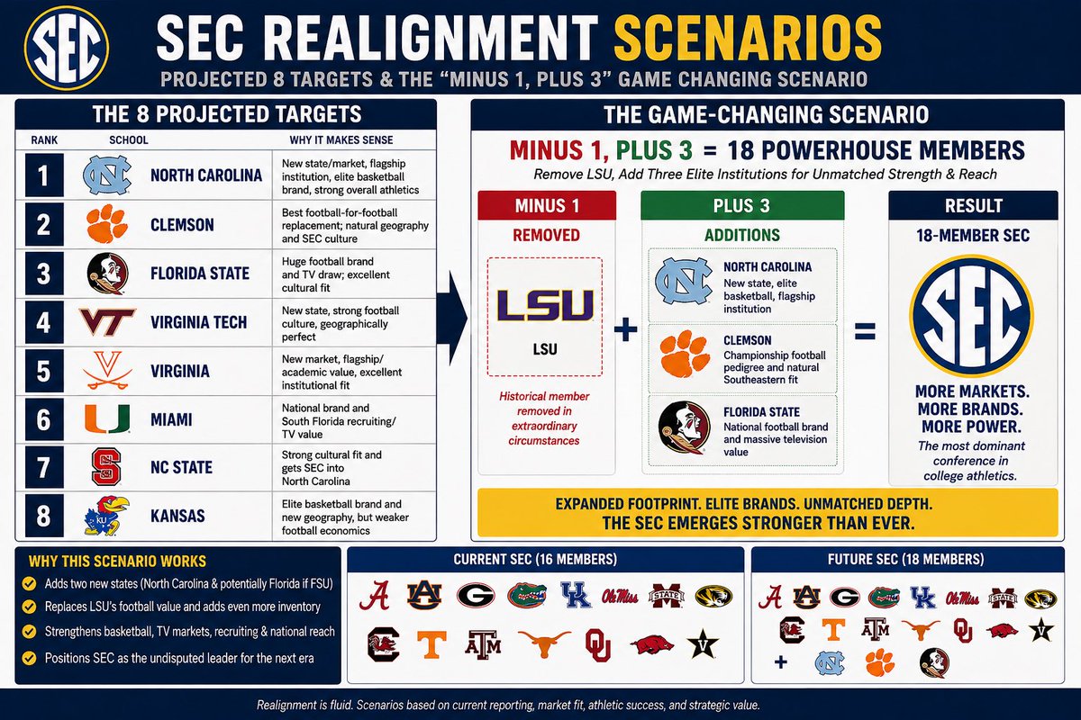 50ElevenTimes's tweet photo. Hear me out @SEC No LSU, No Problem 😁 https://t.co/tTJSkq0RIO