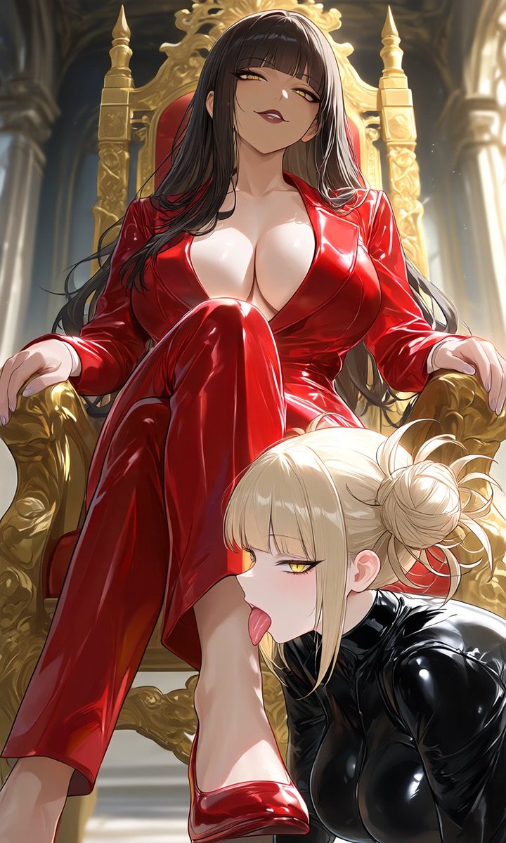 _Goddess_Suki_'s tweet photo. My slave really outdid herself this time.
She took the photo of me on my throne and turned it into full anime style. Same pose, same energy, just extra glossy and extra obedient at my feet.
She knows exactly how I like to be seen.
Good girl. 

Now get back on your knees and lick.

#AnimeGoddess #MySlaveDidThis #ThroneAndTongue
