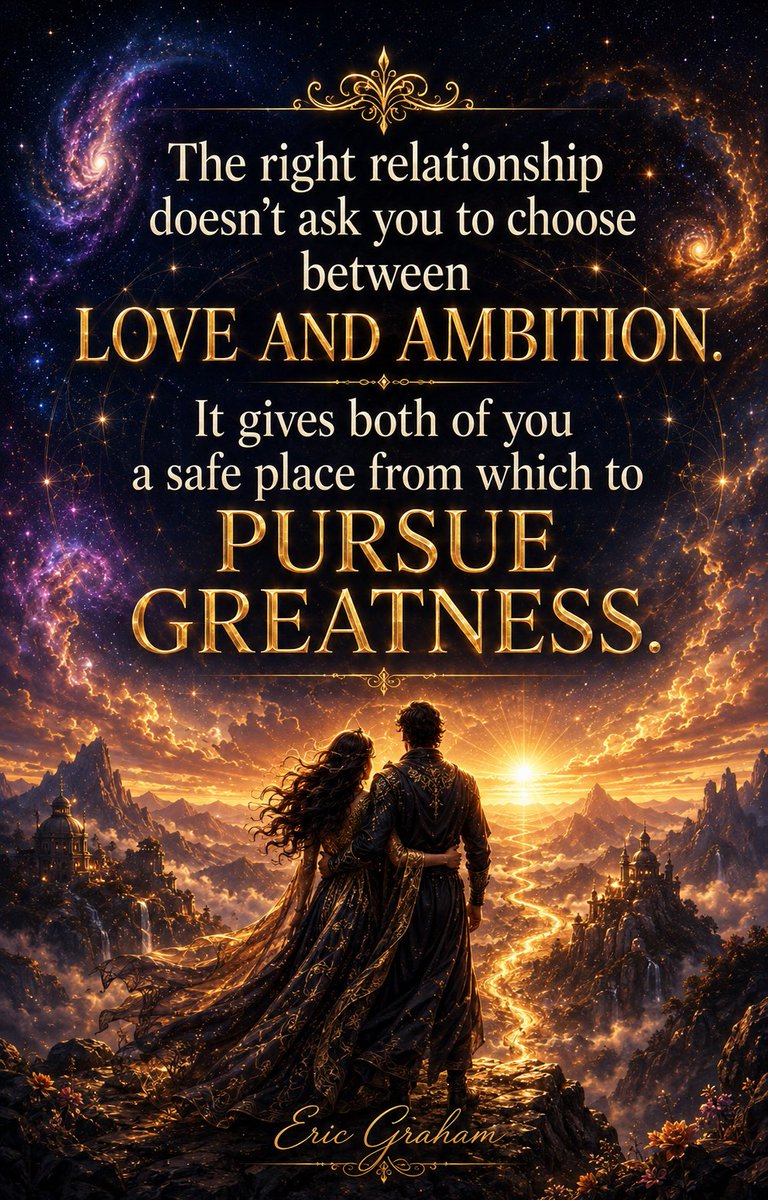 TheEric_Graham's tweet photo. ❤️‍🔥 The RIGHT Partner Celebrates The WORK…
Anyone can cheer when the victory is visible.

When the business takes off.
When the book is finished.
When the promotion comes.
When the number finally hits.

But most victories are built in seasons nobody applauds…

Early mornings.
Late nights.
Plans that fail.
Invitations you turn down.
Work that feels painfully ordinary while you are doing it.

Look for the person who notices that part.

The one who is proud of you when you keep your promise to yourself on a day no one would have known if you broke it.

The one who celebrates the uncomfortable conversation you finally had… the risk you took… the hundredth repetition… the quiet decision to show up again when yesterday gave you nothing back.

They don’t make your ambition compete with their love.

They give you somewhere safe to rest between the battles.

Because champagne at the finish line is easy.

Love looks more like someone sitting across from you at the kitchen table at 11:47 p.m… seeing the tired eyes, the reheated coffee and the work still open in front of you… and saying:

“I see how hard you are working.

I’m proud of you now.”

Your victory should not be the first moment they celebrate you.

It should simply be the moment the rest of the world finally sees what they have been witnessing all along.

— Eric Graham 🙏❤️‍🔥