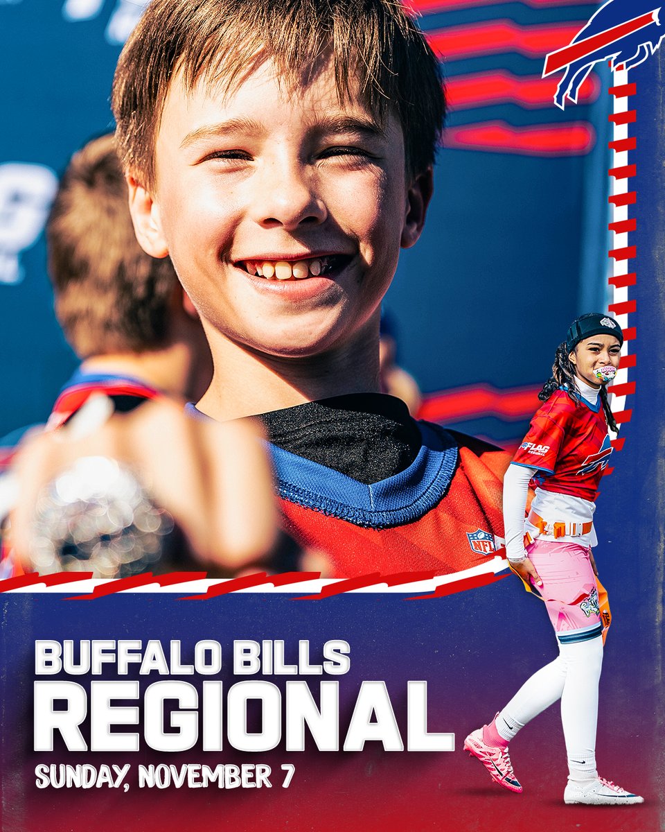 NFLFLAG's tweet photo. Bills Mafia 🦬, early bird pricing for the NFL FLAG @BuffaloBills Regional ends Sep. 7. Get your team in before it's gone. 

Register here 🔗 https://t.co/thHxhWa7XG https://t.co/Ts73KH45s8
