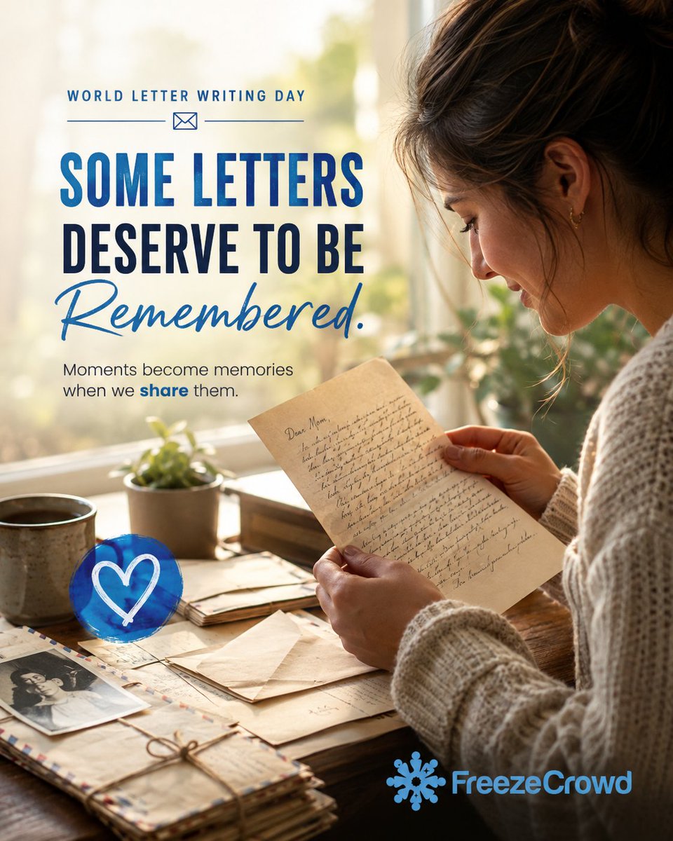 FreezeCrowd's tweet photo. It's World Letter Writing Day! Join us on https://t.co/JgE2Mb7NVW to freeze with something cool. What is a cool fact about letter writing on your college campus? ❤️✉️❄️ #WorldLetterWritingDay #LetterWriting https://t.co/3X0vnqNwOw