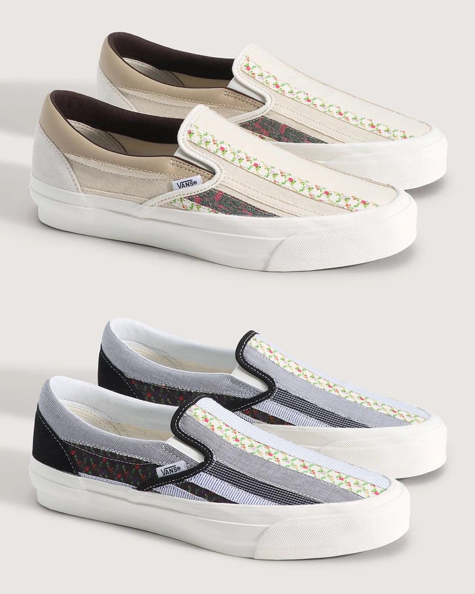 KyleAnthonie's tweet photo. US shoe brand Vans is releasing a new slip-on inspired by Jamaican 🇯🇲 and Caribbean culture, called “Sunday Best,” designed by Greg Betty, who has Jamaican roots. He based it on traditional Caribbean church attire, patchworking fabrics for a look he calls elevated, whimsical and style forward. https://t.co/VxikjWiaHQ