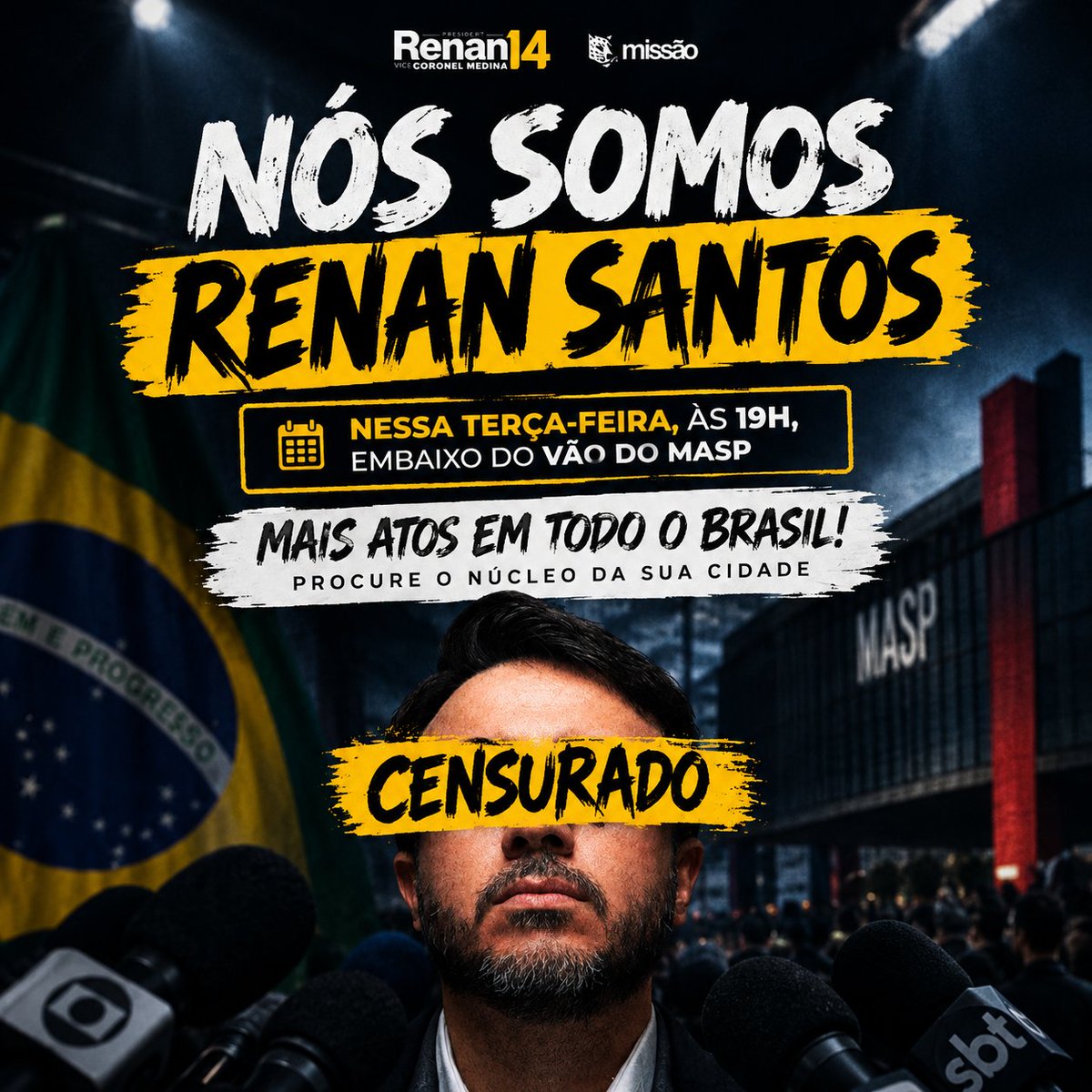 Aoncacorta14's tweet photo. Vamos as ruas!!
#NasRuasPorRenan14 #voltarenan https://t.co/tSf3EZOpUc