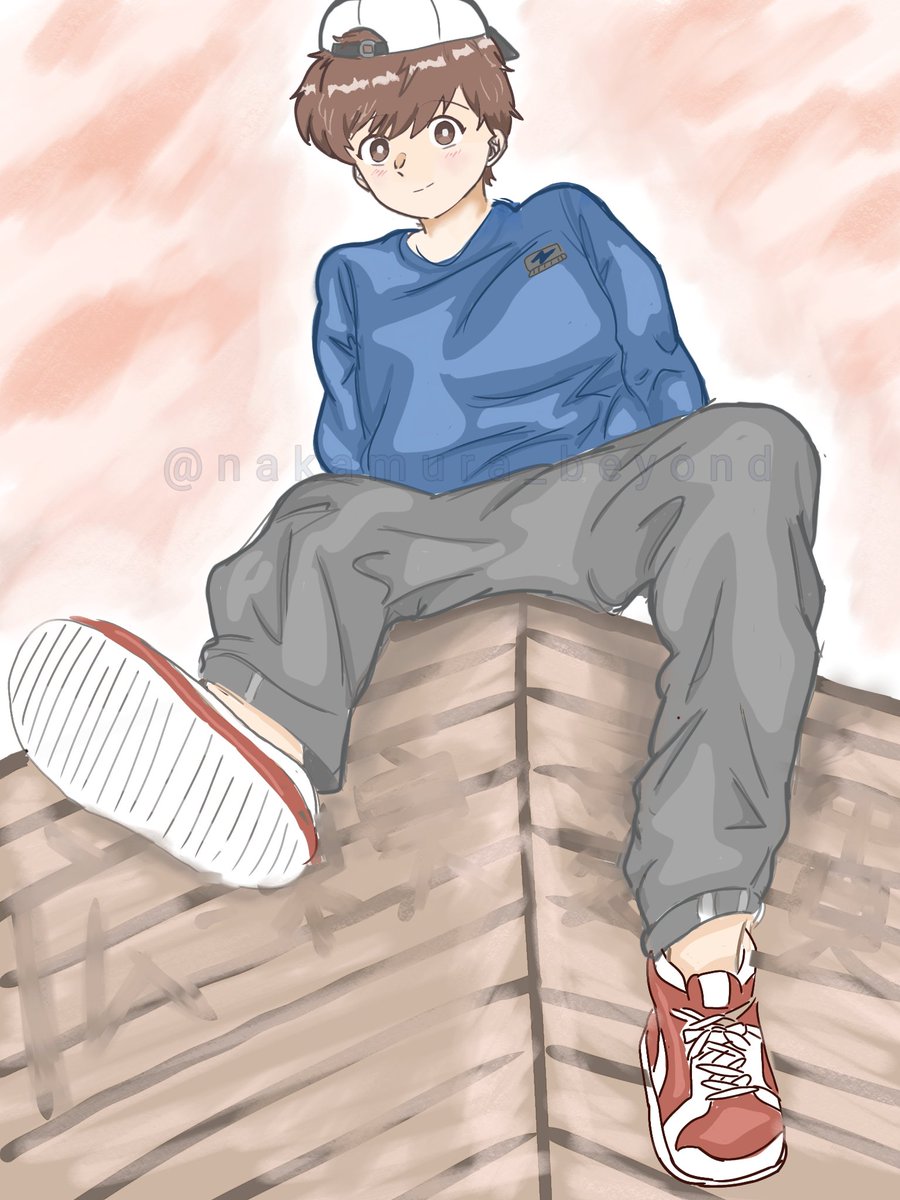 nakamura_beyond's tweet photo. I tried to draw the outfit Hirose chose for his date with Nakamura 😅, he has a distinctive style.

#ガンバレ中村くん #nkmrknFA 
#aikihirose https://t.co/iyUuIJYlGZ