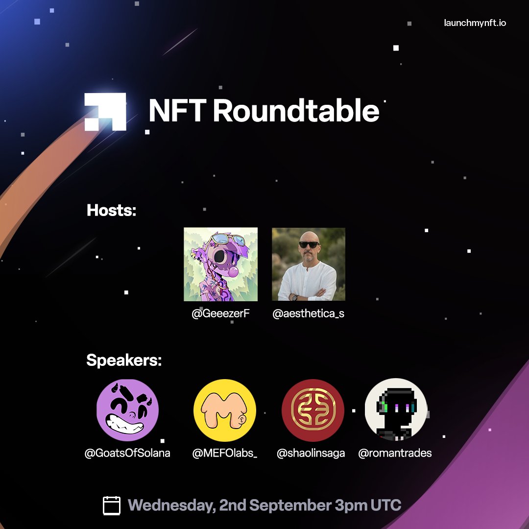 LaunchMyNFT's tweet photo. NFTs are getting wild again.

A $60M raffle, fresh mints, new infra being built, and nobody agreeing on what any of it means

Run, Goats, Shaolin and MEFO get into where we go from here

Tomorrow 3PM UTC 🎙️ https://t.co/GtBmAvHFfP