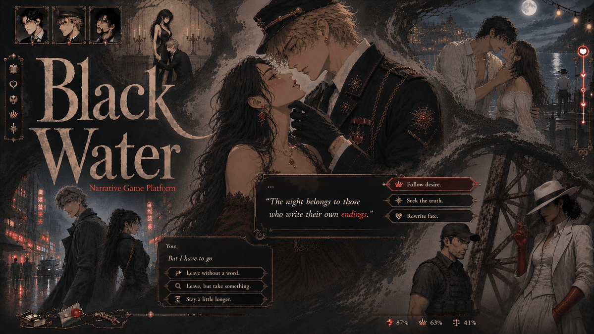 nijokestu's tweet photo. Most AI game demos prove one of three things:

A model can generate a world.

A character can keep talking.

A clip can look like gameplay.

Useful demos. But none by itself proves the player can meaningfully change what happens.

That’s what I tested in Black Water ↓ https://t.co/3Xheb6ezkd