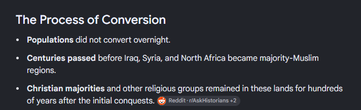 DVOF10's tweet photo. @GrantHamilton76 @priyaee Once again, missing context (image 2):
So people converted through their own free will 😂

By that same token, Christianity (image 1)👇
Many of these were conquered by the sword or by missionaries only giving aid on condition of conversion.

"..the speck in your bros eye.." 🤷‍♂️ https://t.co/eIxAvQHT4j
