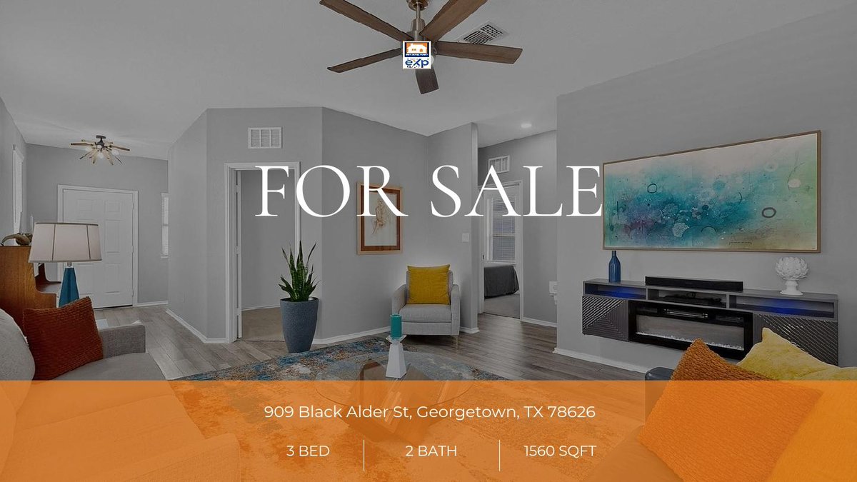 TPSRealtorATX's tweet photo. 909 Black Alder St, Georgetown, TX: A 3-bed, 2-bath farmhouse with designer style for $309,950. Near the Square! DM to tour. https://t.co/AYBus93QMx