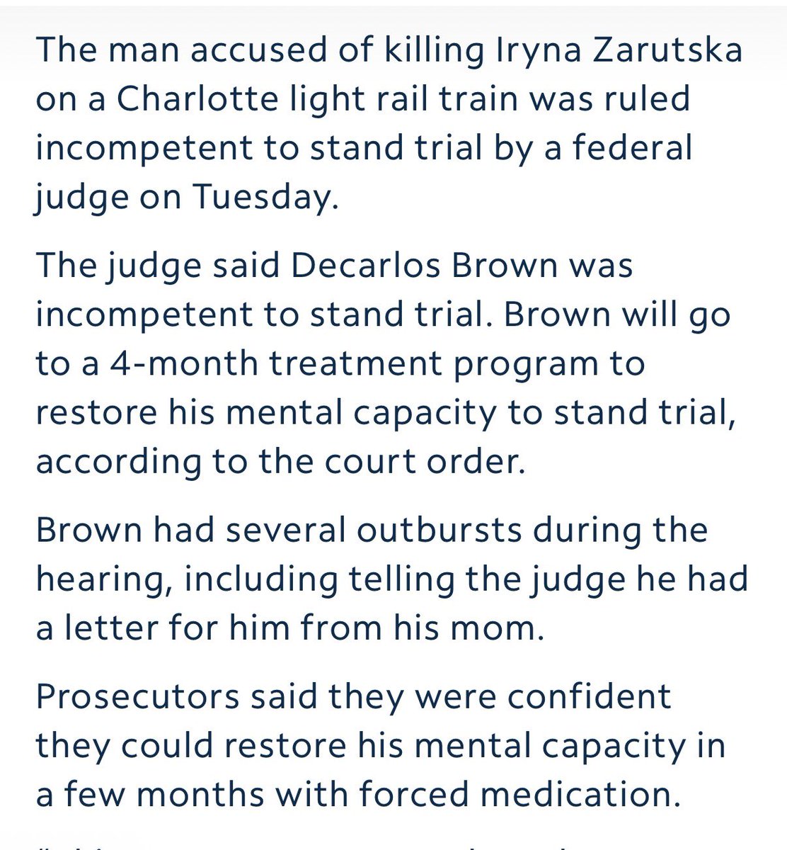 uubzu's tweet photo. It is now been over a year since Iryna was murdered. Her killer is currently in a four month treatment program to “restore his mental capacity” 

This nation’s idea of justice is deeply, deeply warped https://t.co/SF7d02VK05