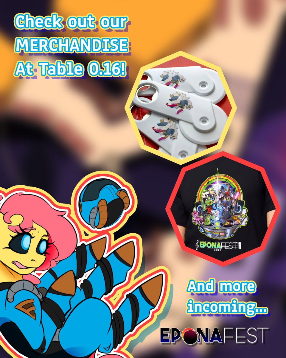 EponaFest's tweet photo. Did you miss the chance to grab our merch? Fear not, you can get some at our stand at @gala_con  2026! 🚀🦇 https://t.co/zT6NhWg5O7