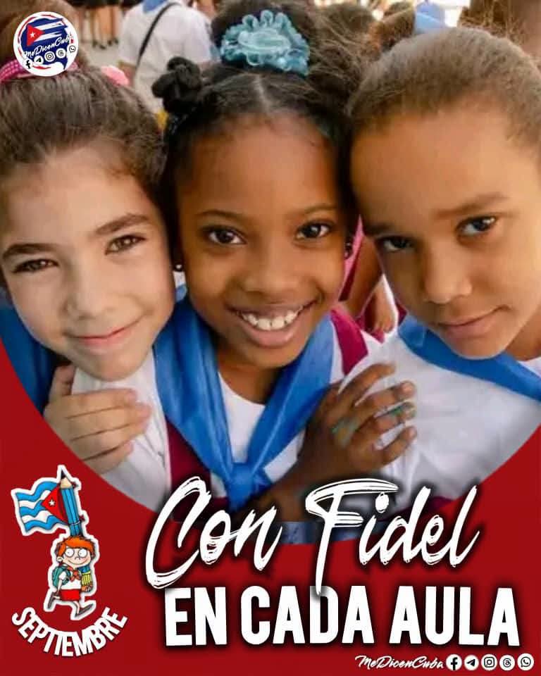 Torres7Ledy's tweet photo. #ConFidelEnCadaAula nuestros niños, adolescentes y jóvenes asistieron a sus aulas para dar inicio al curso escolar 2026-2027 en #Cuba https://t.co/J7a6clwmbj
