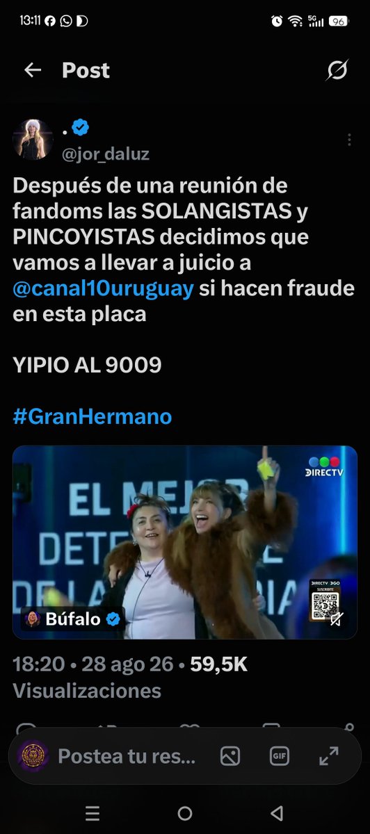 visionoficialar's tweet photo. Lo psiquiátricos que están los solangistas que dicen que van a llevar a juicio a canal 10 de Uruguay 🤣🤣🤣🤣🤣 #granhermano Yipio al 9009 placa positiva https://t.co/3OxwCNvVBz
