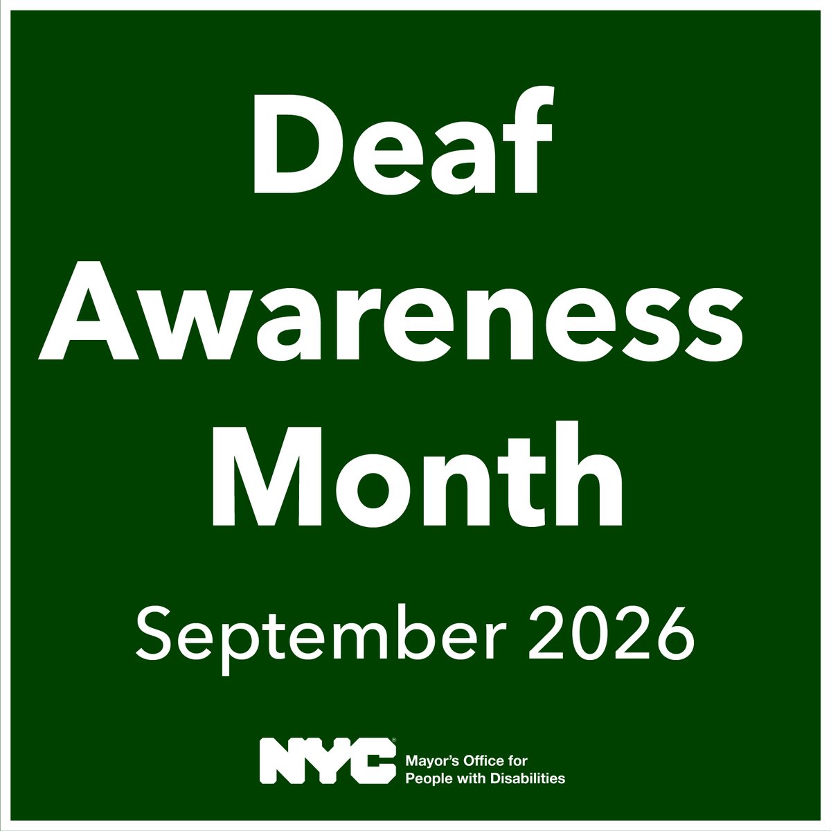NYCDisabilities's tweet photo. With ~180K people in NYC and ~11M people nationwide, the Deaf and Hard of Hearing community is strong. This month we honor the community’s history, culture, and continued advocacy for an ever more inclusive and accessible city, country, and world! 🤟 🤟 🤟

@NYCMayor https://t.co/BWe4CRhmBI
