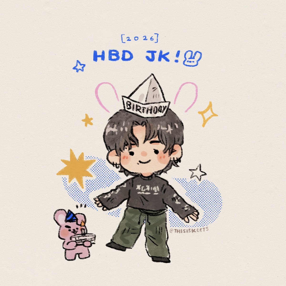 thisiskeets's tweet photo. a wee bit late but happy 🐰 day! 
—
#jungkook #bts #happyJKday https://t.co/yTx6TYFkla