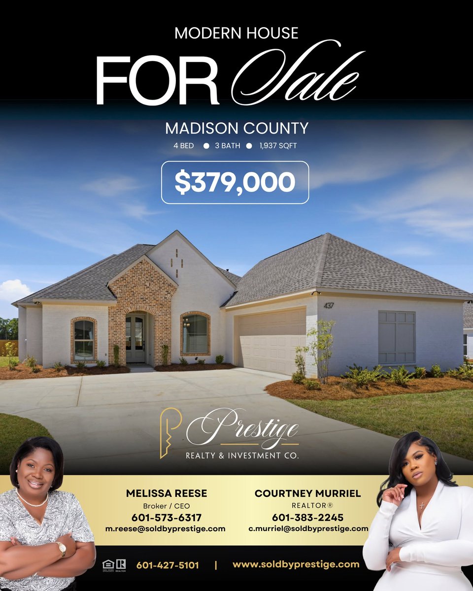 SoldByPrestige's tweet photo. Under $380k in a Sought-After Gated Community!
Within the highly rated Germantown School District!
Schedule your private tour today!
Melissa Reese | 601-573-6317
Prestige Realty & Investments | 601-427-5101
#Glenwild #CantonMSRealEstate #PrestigeRealty https://t.co/V7cWpAFDPn