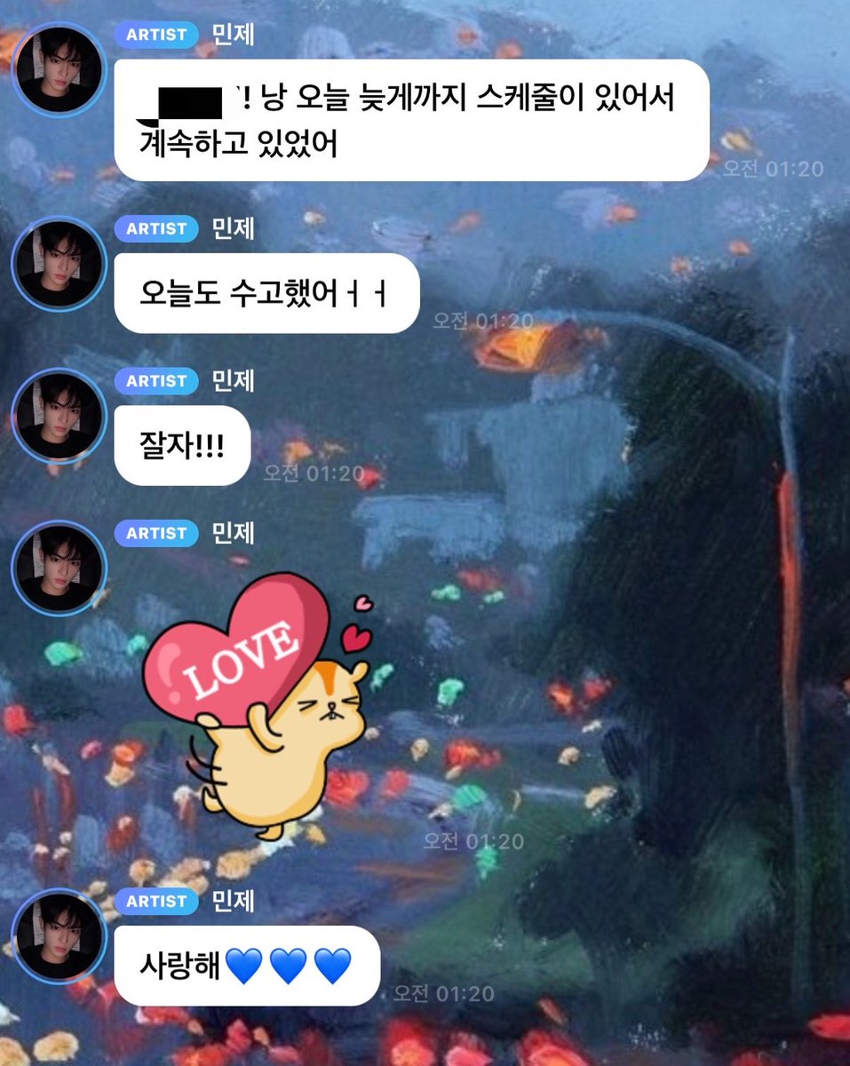 jjeoxm's tweet photo. 최민제굿나잇인사하고5분만에쪼르르다시와가지고오타수정하는거졸귀네오타절대못참는남자 https://t.co/8lkhwhpDI9