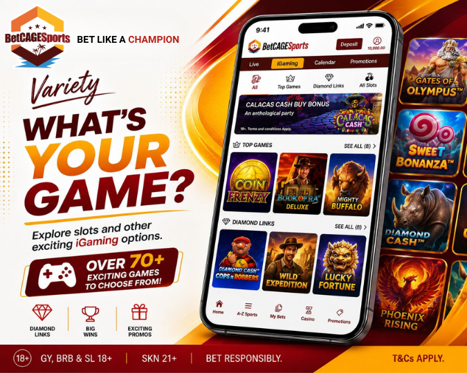 BetCAGESports's tweet photo. 🎮 What’s your game? From thrilling slots to exciting iGaming favorites, there’s something for every kind of player. Explore over 70 games @BetCAGESports and find your next favorite!

#BetLikeAChampion https://t.co/PDFGHMtJi0