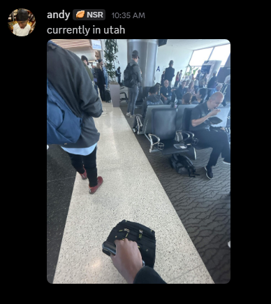 UpdatesAndys's tweet photo. Andy is currently on the way home. He will be returning to Canada briefly before moving back to LA to cameraman for Nos. 👃 https://t.co/7LfAFi8rLM