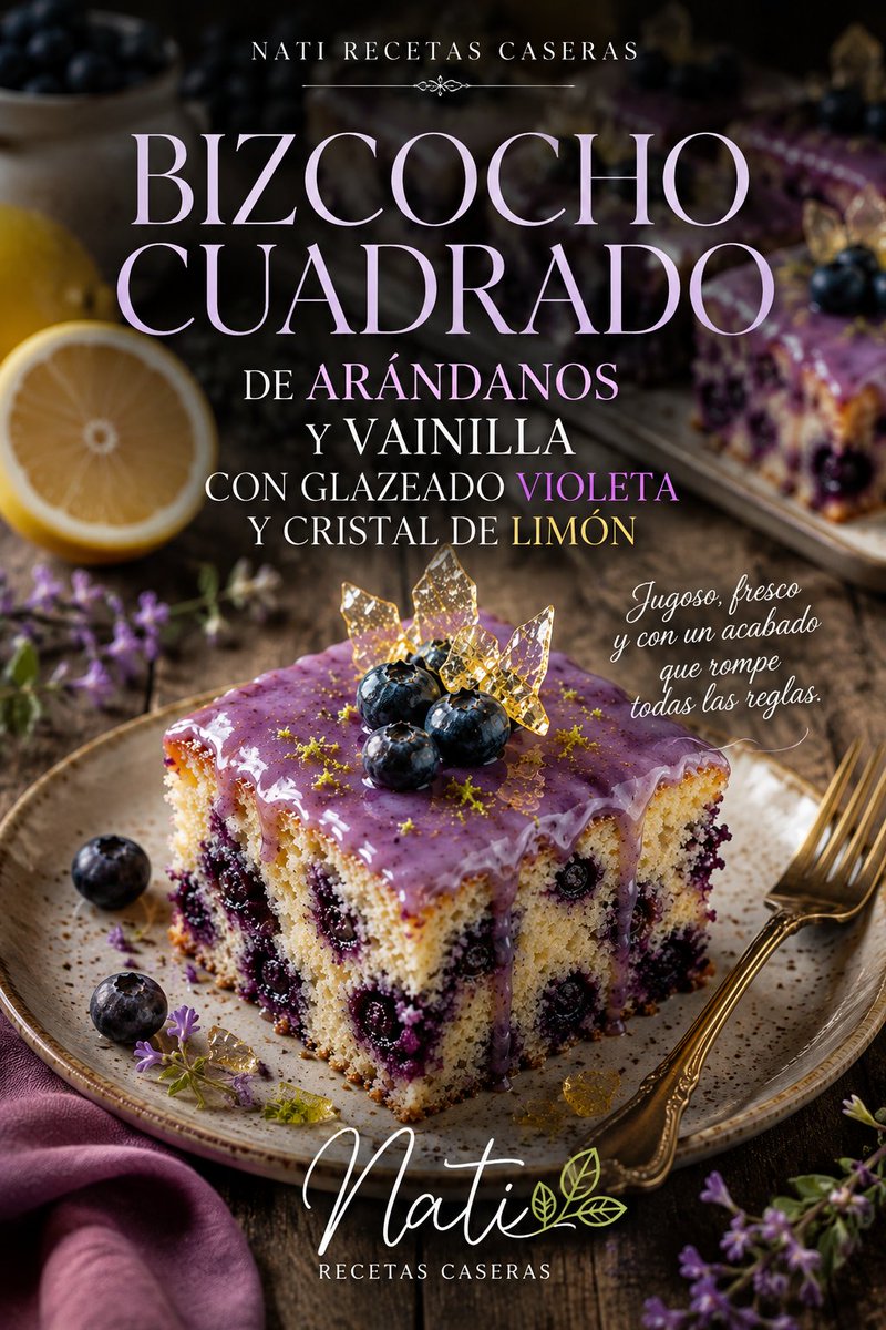 natiptorres's tweet photo. ¿Un bizcocho violeta sin colorante? 💜👀

Arándanos, vainilla y un pequeño cristal de limón arriba.

El corte ya termina de hacer el trabajo. 🫐🍋

👉 https://t.co/gF5OFC51Ty https://t.co/pQ6rDTT7Jz