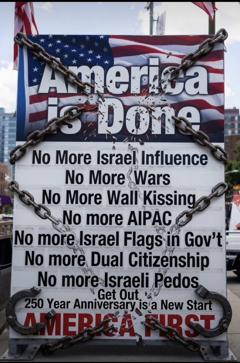 PietroPiper's tweet photo. @DougWahl1 It’s Israel 1st or life in prison for Trump and the rest of Epsteins list of Johns that Mossad has all the dirt on.
I say #ImpeachTrump and #PRISON4ALL! https://t.co/ZLymhl8v6S