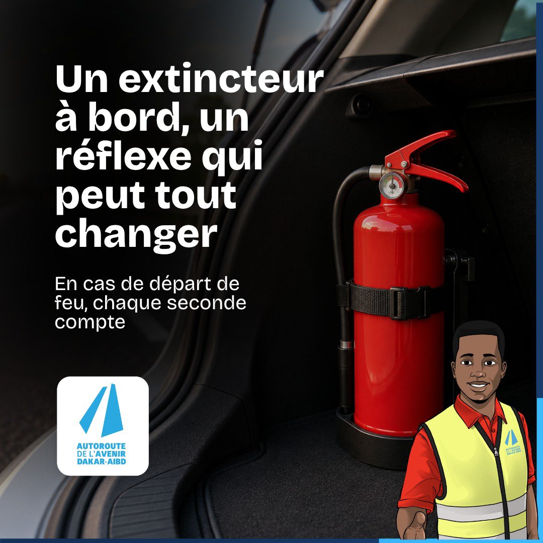autorouteavenir's tweet photo. 🧯 Un départ de feu peut survenir à tout moment. Gardez un extincteur adapté, accessible et vérifiez régulièrement son état.
Sur l’Autoroute de l’Avenir, la #Sécurité commence par les bons réflexes.
Avez-vous un extincteur dans votre véhicule ?
#SECAA #AutorouteDeLAvenir https://t.co/IndnPPcbYa