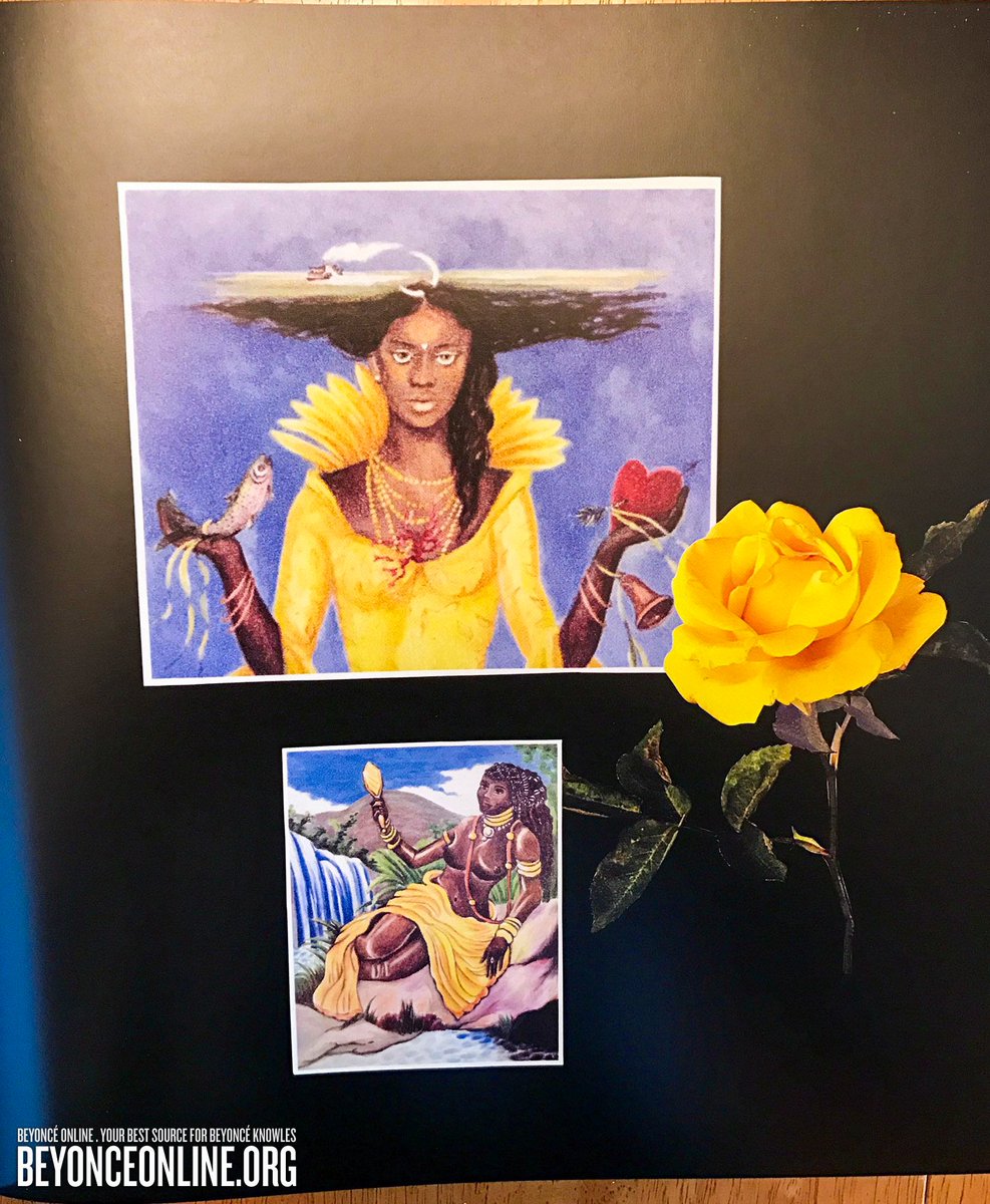 junesgroove's tweet photo. ✨️ beyoncé em 2016 homenageando Oxum no livro do lemonade, com fotos de altar para o orixá, fiéis no templo de Oxum-Oxobô fazendo oferenda, explicação sobre o conceito de Orí, entre outros.

🪞👑💛🌻🐝 https://t.co/CeeyfyyYHn