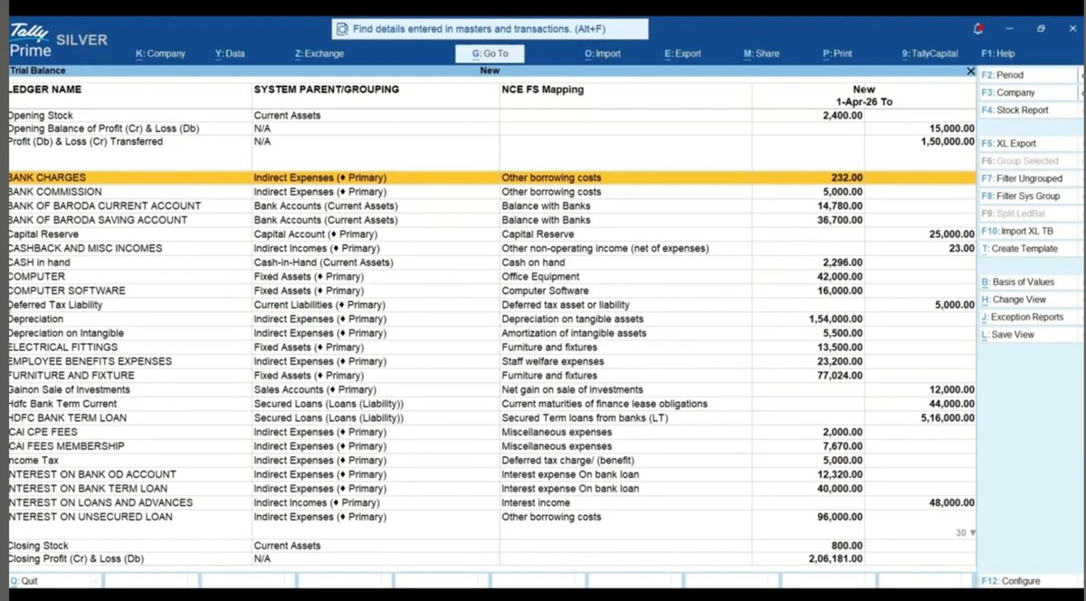 TaxationUpdates's tweet photo. Guidance Note on Financial Statements of Non-Corporate Entities is Applicable to Entities whose turnover for FY 2025-26 exceeds Rs. 5 crores.

There are many excel based or cloud software based tool to map tally data with such software but not any Tally based TDL files there

One Unique TDL Developed by @nirmal_ghorawat sir for Financial Statements for Non-Corporate Entities 

Features 

👉 Direct Access in Tally Prime so all data at one place, No Requirements to Remap, Refresh, Reload etc

👉 No Need to remember multiple shortcut button as Tally Shortcut button and TDL Shortcut button are same

👉 Can use for multiple client from single tally prime serial number

👉 Option to drill-down to underlying transactions 

👉 Option to add Comparative years data, change scale factor etc like in existing tally reports

So using this TDL prepare Financial Statements for Non-Corporate Entities directly within TallyPrime 

Youtube Demo Link for https://t.co/uIBZEiEyhP

Above TDL is available for free trial till 7th September so I recommend to create atleast one financial statements using this TDL to experience something unique 

To get the TDL fill up this google form https://t.co/Y5SbZFnNbp

#TallyTDL #Tally