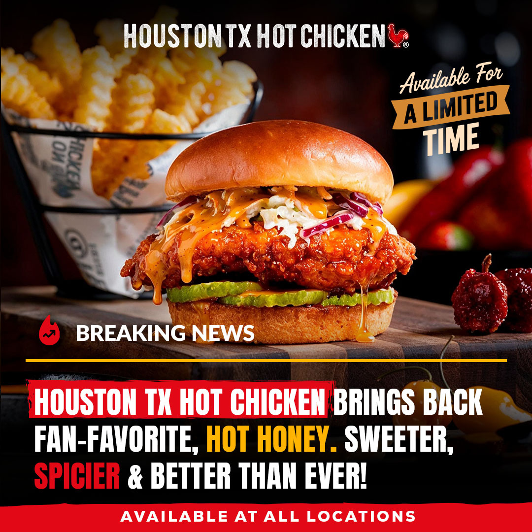 htxhotchicken's tweet photo. Hot Honey is back and better than ever! ๐ฅ๐ฏ
โผ๏ธAvailable for a limited timeโผ๏ธ
#hhc #houstontxhotchicken #hothoney https://t.co/6YfcAe8FfC