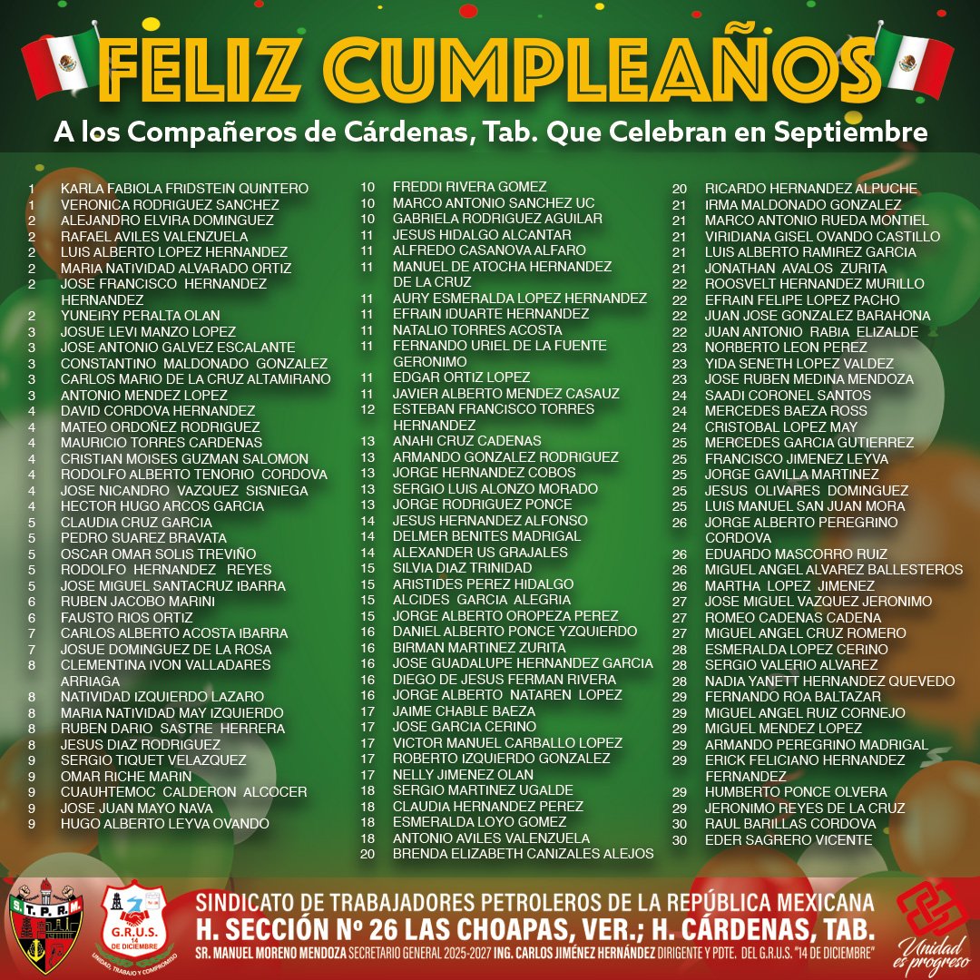HStprm's tweet photo. Fraternalmete "Unidos Venceremos"
#SomosSeccion26 #UnidadEsProgreso #SomosRojosDeCorazon #FamiliaPetrolera https://t.co/xdOcxO7QV9
