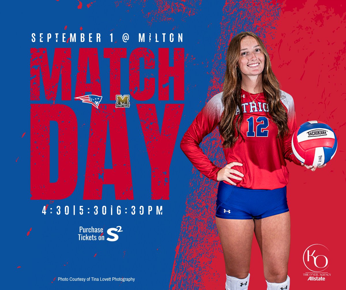 patriots_vball's tweet photo. Our #LadyPatriots head to Milton tonight to take on the Panthers!

⏰ F: 4:30 PM
⏰ JV: 5:30 PM
⏰ V: 6:30 PM
🎟️ Tickets on S2 Pass

Can't make it? Cheer from home! 👏 Drop a good luck message, 👍 like, and 📲 share to support our girls.

#GoPacePatriots! 💙❤️ https://t.co/hvL1micFp7