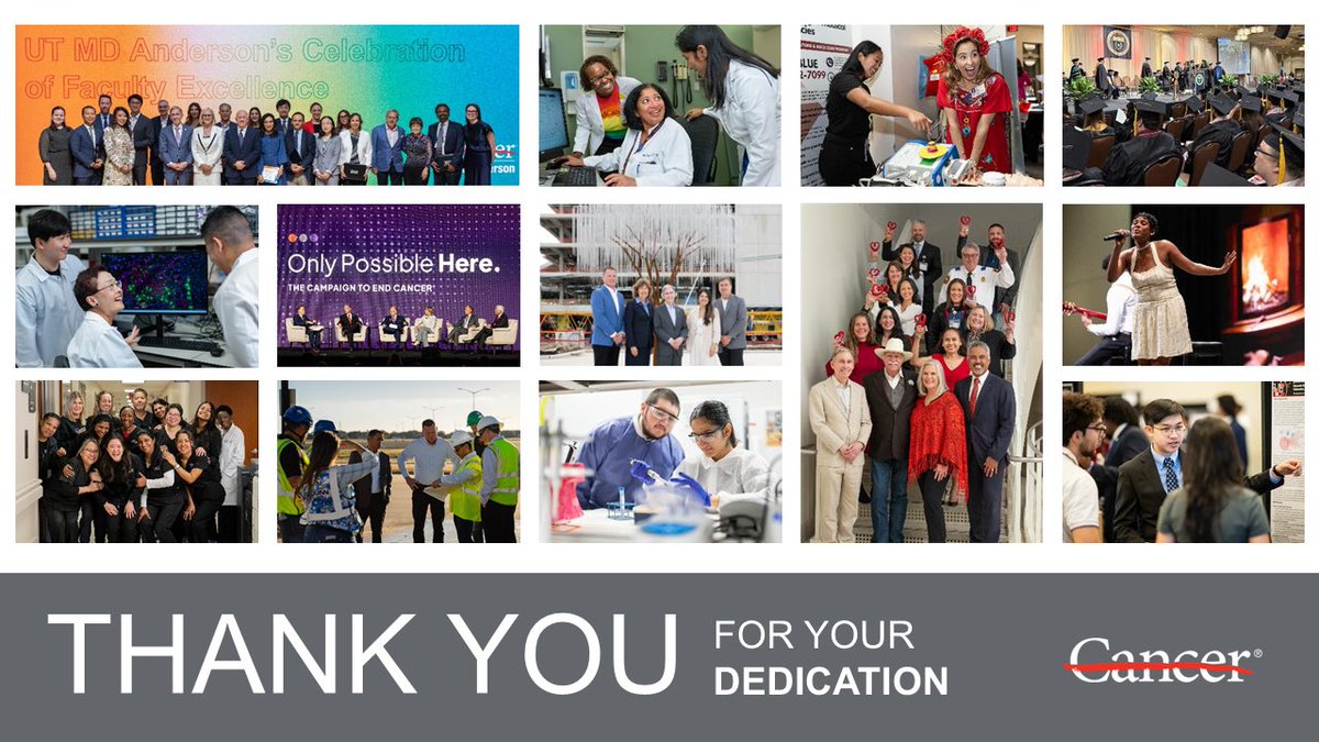 ppisters's tweet photo. Last fiscal year, our people made progress against cancer possible – in the lab, at the bedside and behind the scenes. As we begin a new fiscal year today, thank you to every @UTMDAnderson team member. Your work changes lives and will continue to be impactful in FY27. #EndCancer https://t.co/2ViUVqwjbb