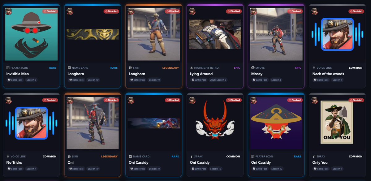 ekliipsa's tweet photo. ⭐All #cassidy cosmetics returning in the unvaulted update! #overwatch https://t.co/lE3BFDJDAg