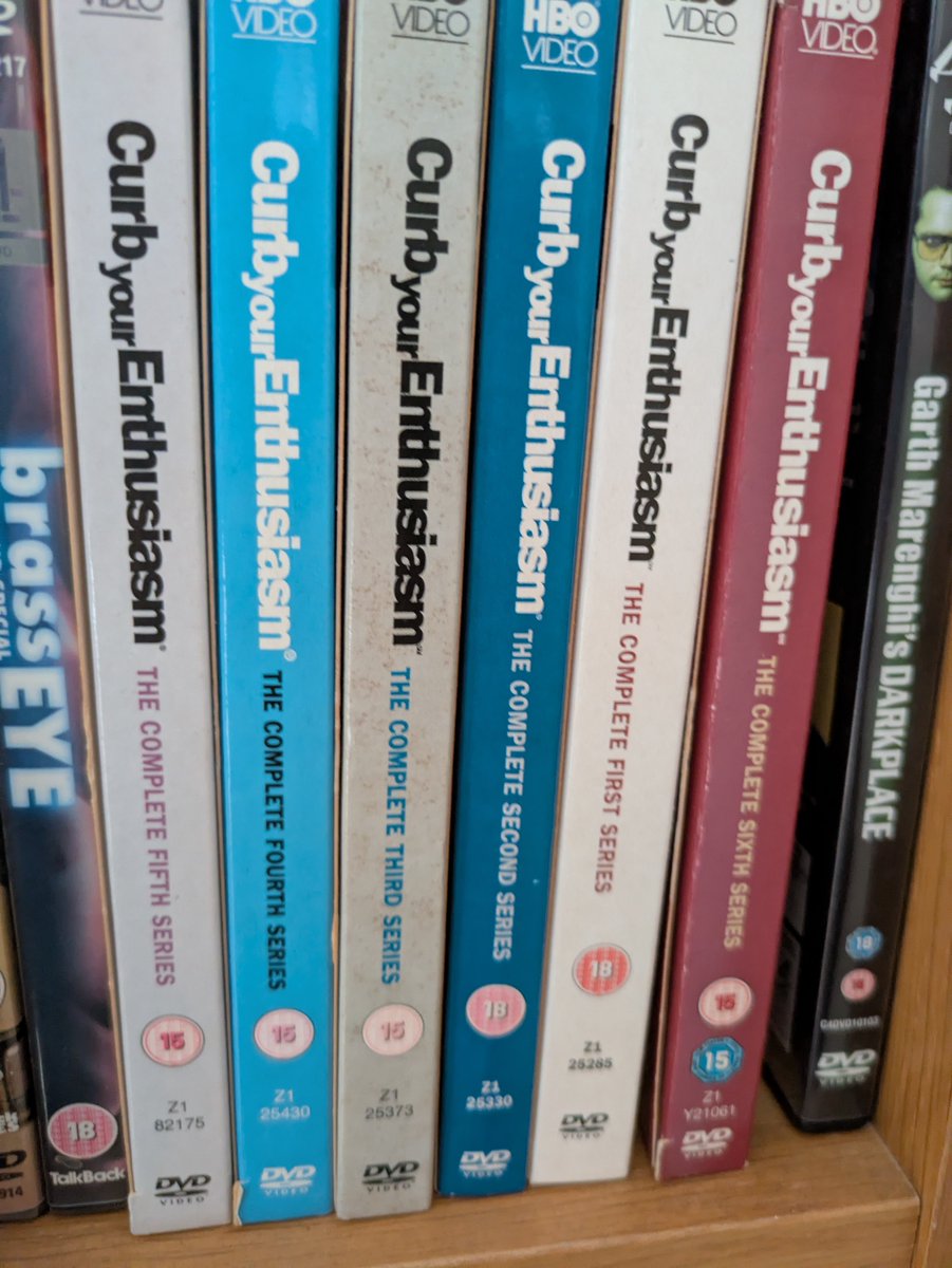 With_1_T's tweet photo. @NMSResources @MartinSLewis Nope, all my Red Dwarfs are series. And to further prove the point, even the very American Curb Your Enthusiam UK DVDs are called series 1, 2, etc. on the box (excuse the order). It is entirely an Americanism that was not is use until relatively recently in the UK. https://t.co/nB47X213KO