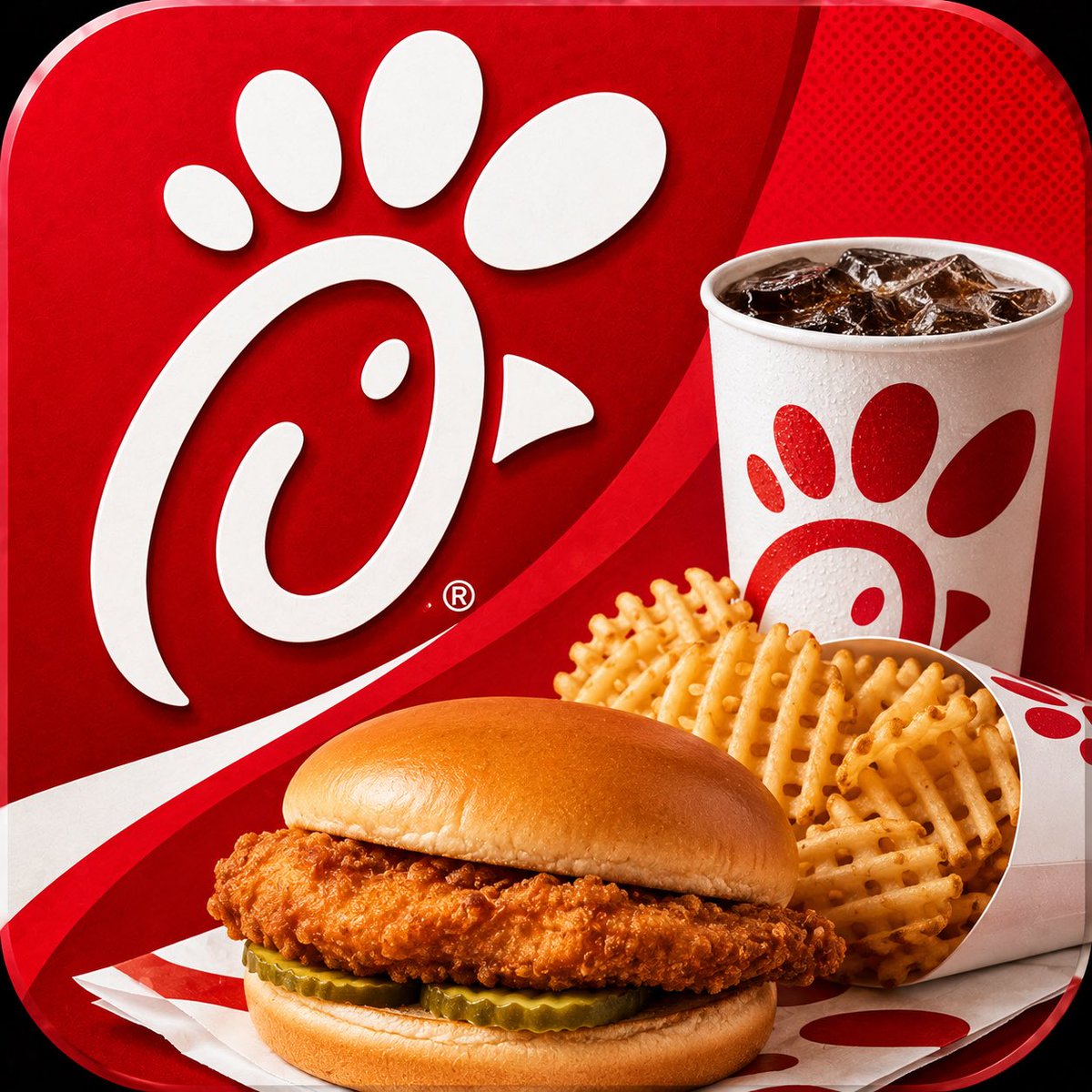 appiconsiphone's tweet photo. Serving up that Chick-fil-A energy right from the home screen! 📱✨❤️ From the golden crispy chicken sandwich 🥪 to those legendary waffle fries 🍟 and an ice-cold sip 🥤

✨ Tap. Crave. Repeat. ✨
(っ˘ڡ˘ς) 🍗💕 ٩(ˊᗜˋ*)و 🍟

#ChickfilA #AppIcon #IconDesign #CustomIcons #iOS https://t.co/d56fdc5t6V