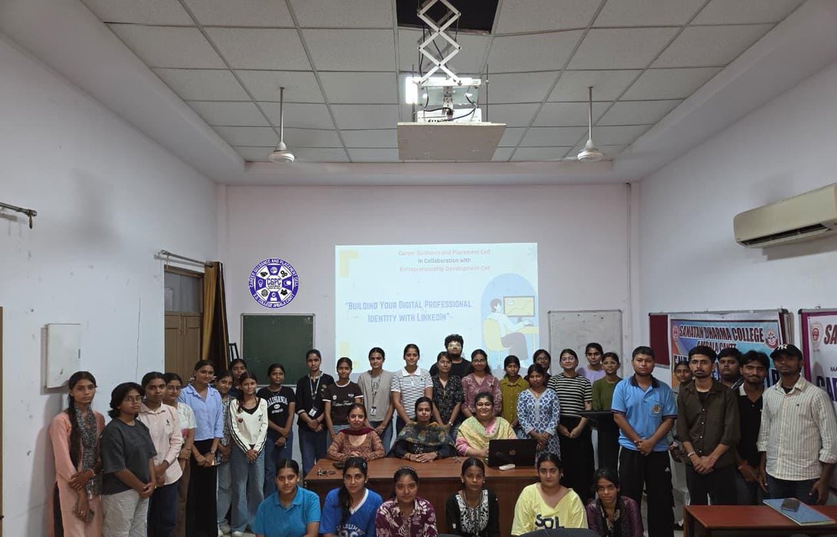 cgpcsdc's tweet photo. 💼✨ Building Your Digital Professional Identity with LinkedIn!
CGPC, in collaboration with EDC, Sanatan Dharma College, Ambala Cantt., presents an insightful session on LinkedIn, personal branding &amp; professional networking. 🚀
✨ Build. Connect. Grow.
#LinkedIn #CGPC #SDcollege https://t.co/tDgwMaNPMk