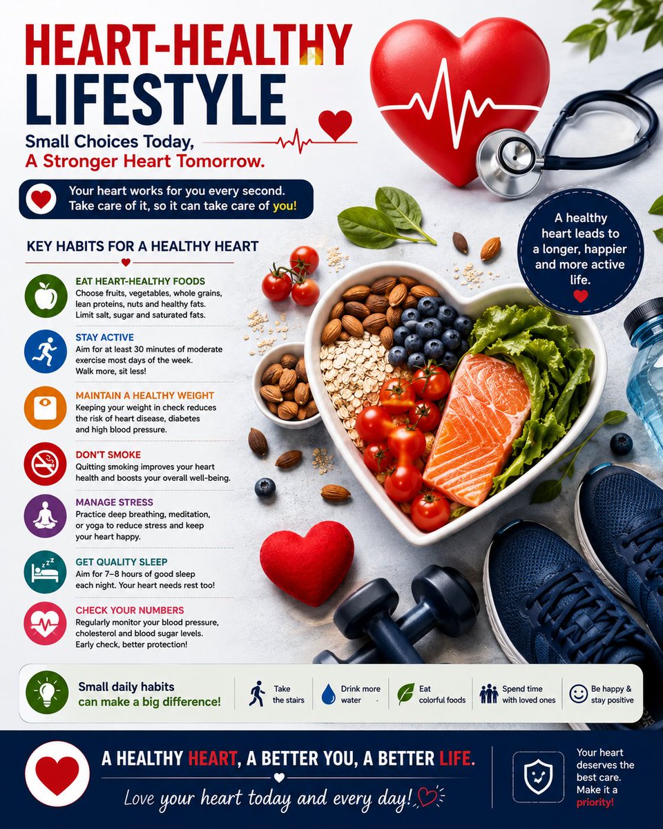 FutureAISpace's tweet photo. A healthy heart means a better life.
Small daily choices can make a big difference. Stay active, eat well &amp; love your heart! 💪🥗

Future AI Space

#FutureAISpace  #HealthyLifestyle #HealthTips  #Fitness #HealthyHabits    #SelfCare  #HeartHealthy    #FitnessMotivation #Lifestyle https://t.co/slStwg1rhj