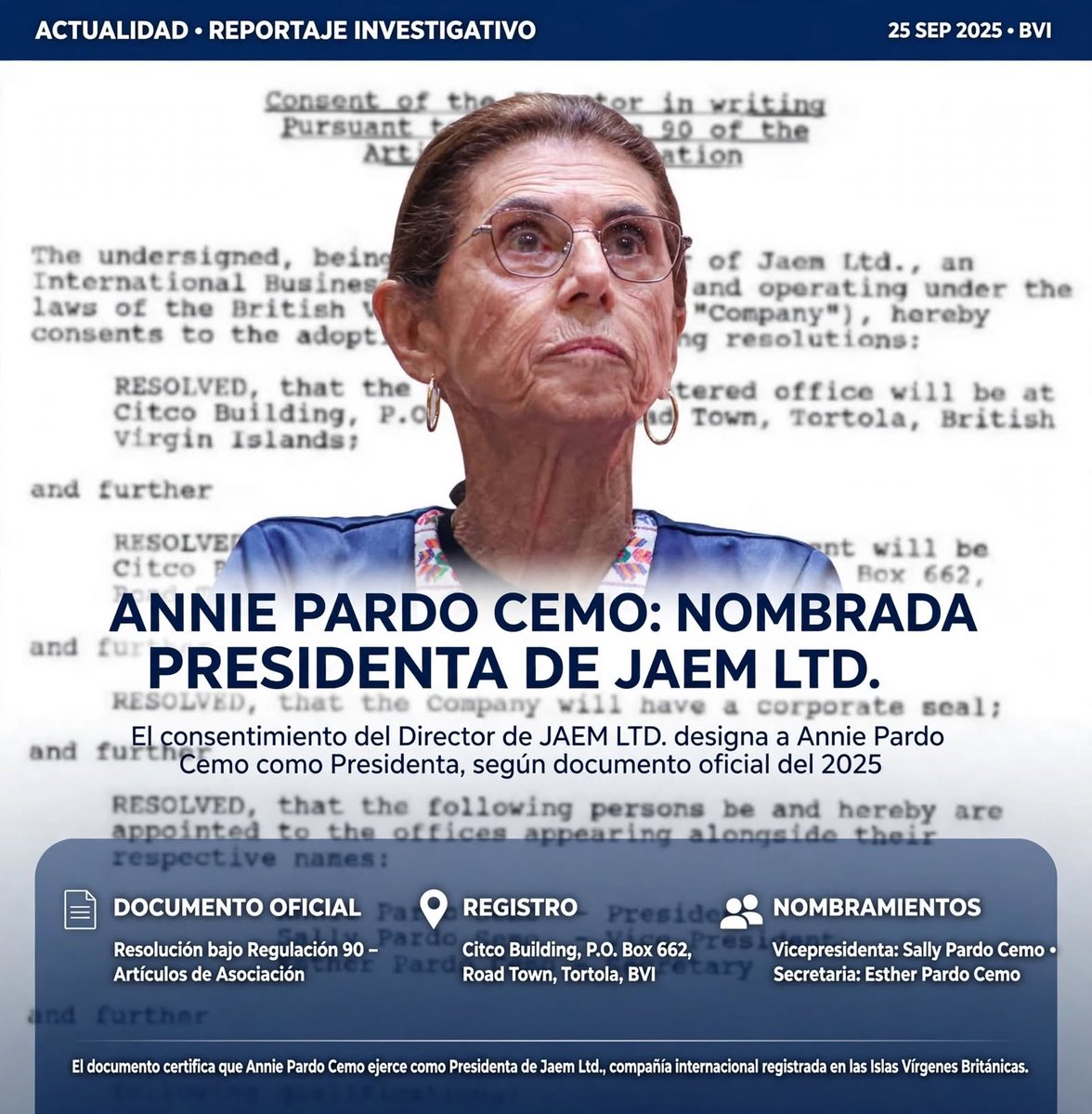 LOVREGA's tweet photo. Solo para recordarles que Annie Pardo Cemo, madre de Claudia Sheinbaum, tenía una cuenta en un paraíso fiscal y creó una empresa fantasma para esconder el dinero. 

Punto. https://t.co/FvR8NwkfLX